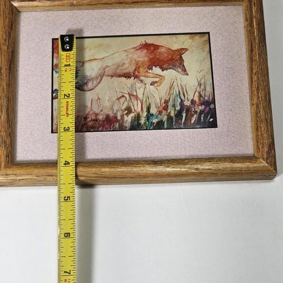 Vintage S. Gretchen Norwalk Art Print Fox In Matted & Framed Hand Signed - Picture 5 of 9